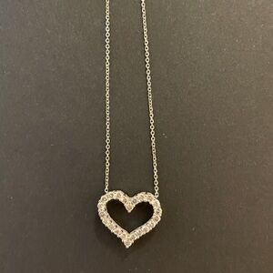 White Gold Heart Pendant Necklace